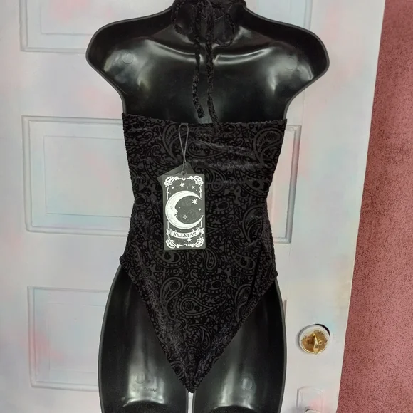 Killstar velvet bodysuit! 2 sizes, nwt in bags! Victorian Gothic super soft top! - Picture 10 of 13
